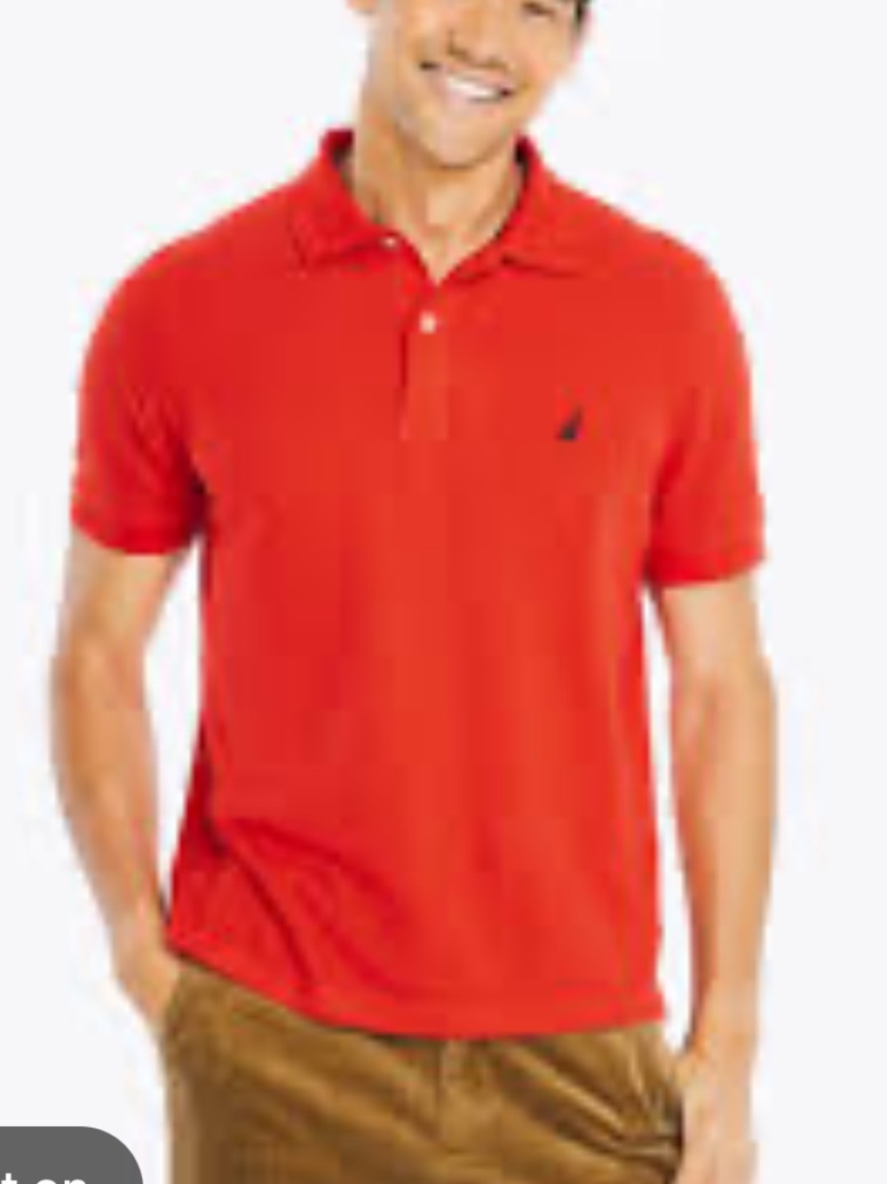 Nautica Men's Bittersweet Red Polo with Logo NWT h